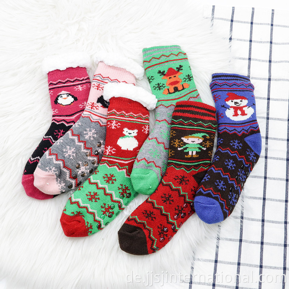 fleece thick lamb fleece christmas socks